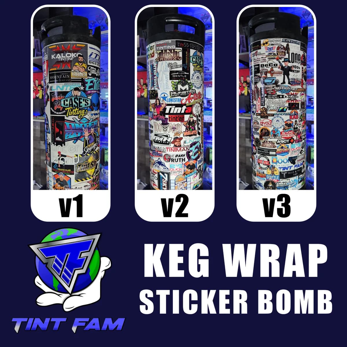 Keg Wrap (5 Gallon) - Tint Fam Sticker Bomb - Image 1